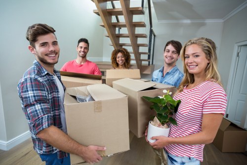 Self storage space concept in West Hampstead with organized boxes