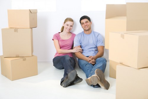 Office removals team planning a business move in Westhampstead