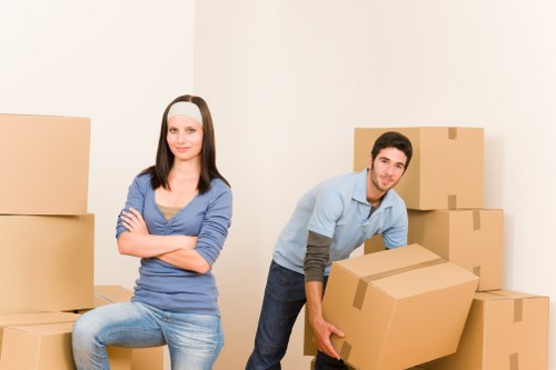 Packed boxes and furniture ready for a West Hampstead house move