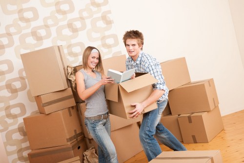 Moving van loading office items for a Westhampstead relocation