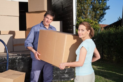 Boxes and furniture prepared for apartment removals